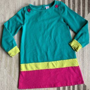 [gymboree] fleece-lined dress in teal & pink